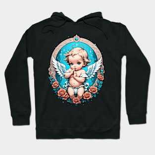 Praying Baby Boy Angel Cherub comic retro vintage Hoodie